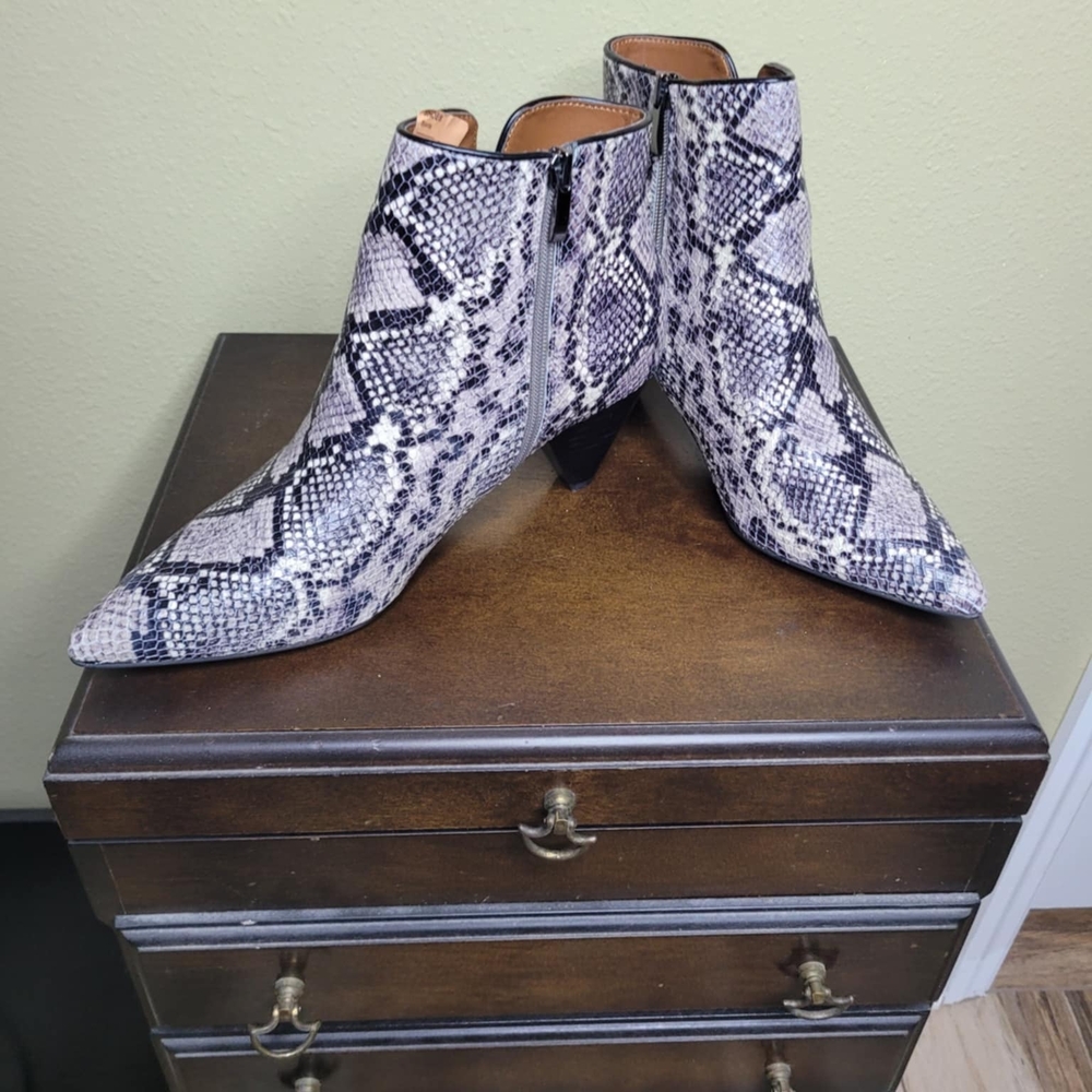 Franco Sarto Gray and Black Ankle Booties